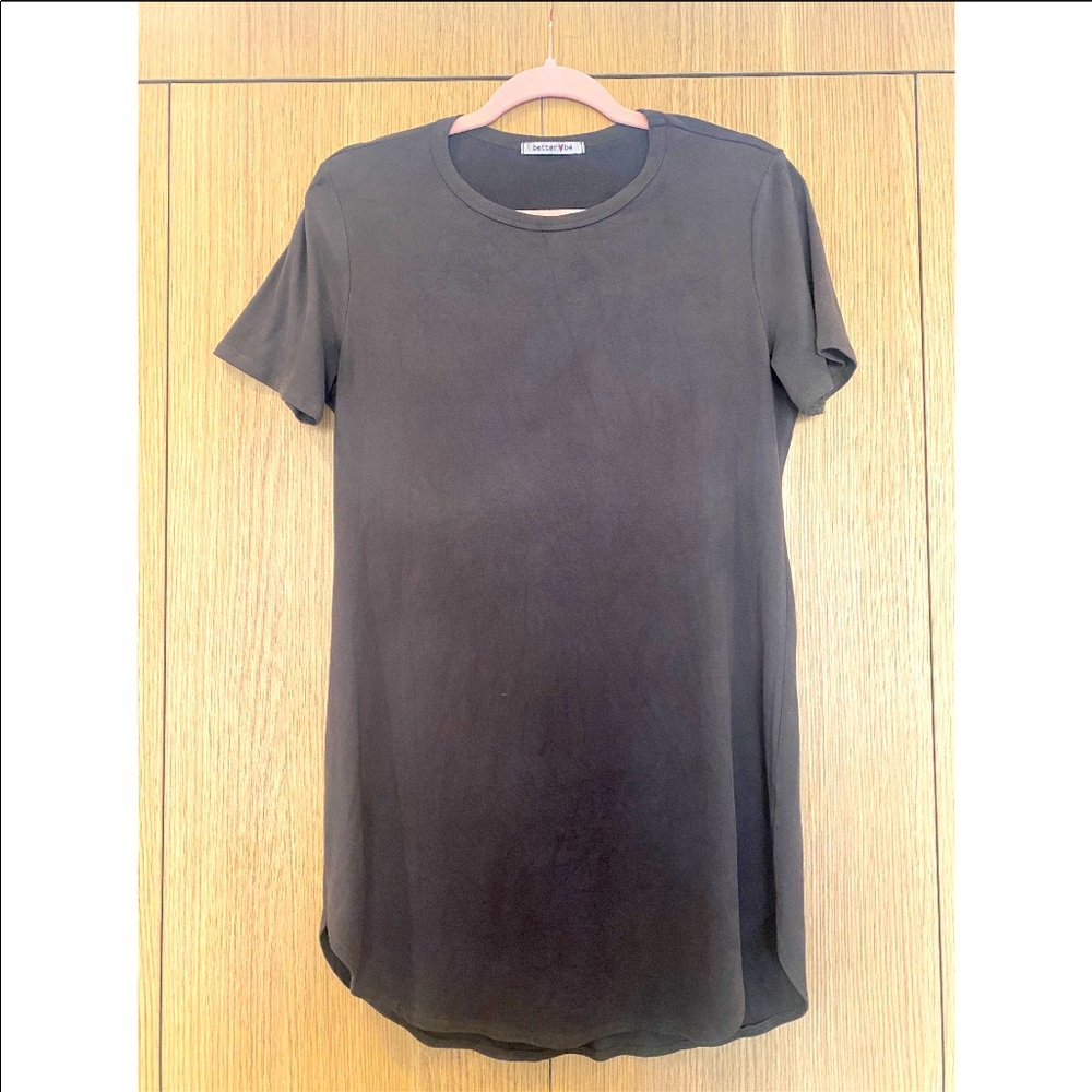 Dark grey mini T-shirt dress